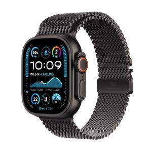 Apple Watch Ultra 2™ [GPS + Cellular, 49 mm] Smartwatch – Black Titanium Case with Black Titanium Milanese Loop